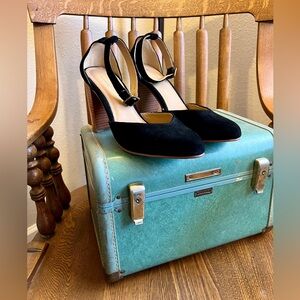 Soludos ‘The Colette’ Split Suede Leather Block Heels‎ - Black - 9.5